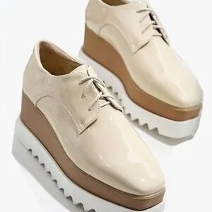 Stylish Cream Platform Oxfords